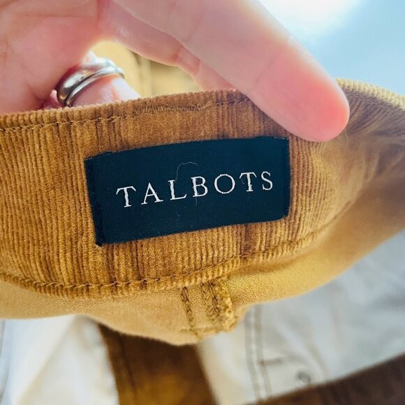 Talbots Pant Trouser Corduroy Straight Leg Camel Chestnut Neutral Brown Fall 8P - Picture 4 of 6